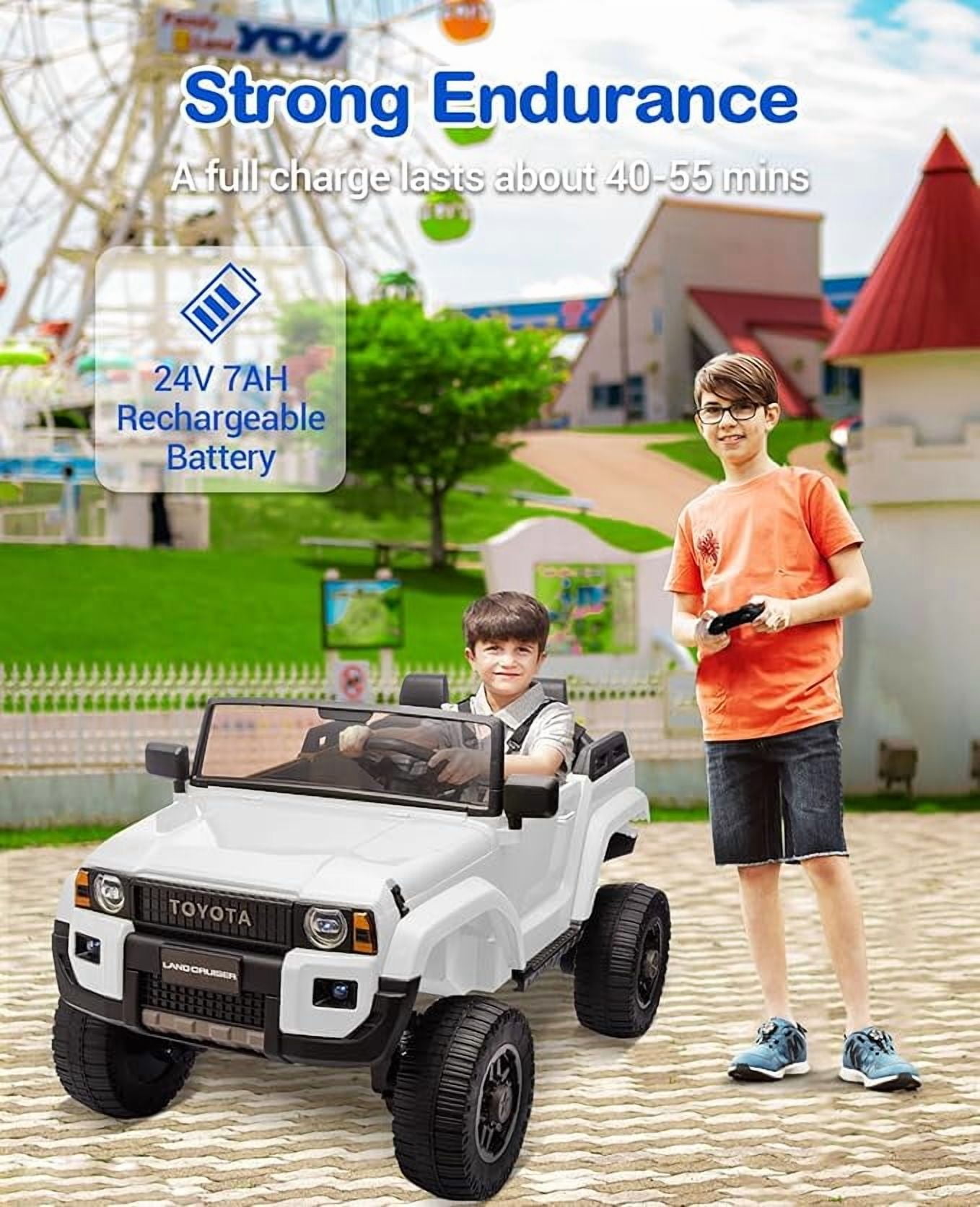 EastVita 24V Ride on Car for Kids, 2 Seater Ride on Car Truck, Licensed Toyota Electric Car with Parent Remote Control, 4.4MPH, 4x550W Motors