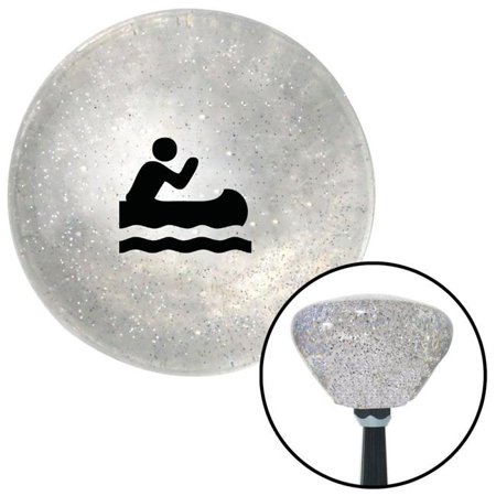 American Shifter Black Guy Paddling Canoe Clear Retro Metal Flake Shift Knob with M16 x 1.5 Insert