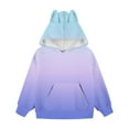 thumbnail image 6 of BFHHYA Kids Gradient Color Hoodie Boys Girls Cat Ear Hooded Long Sleeve Sweatshirt Solid Casual Athletic Pullover Top for Family Trips(3-14Y), 6 of 6