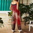 thumbnail image 5 of WTOBBY Women's Vintage Casual Jumpsuit with Halloween Blood Print Design, Loose Fit and Shoulder Strap in Cotton Linen Blend for Unique Retro Style,Wine2XL, 5 of 5