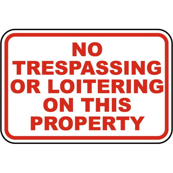 Vinyl Stickers - No Trespassing or Loitering Sign 3 - Safety and Warning Warehouse Signs Stickers - 3.5" x 5" - 3 Pack