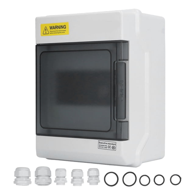 Jadeshay Caja de protección de distribución, Caja de distribución Impermeable de Cubierta Transparente de plástico de 6 vías IP66 para disyuntor Interior