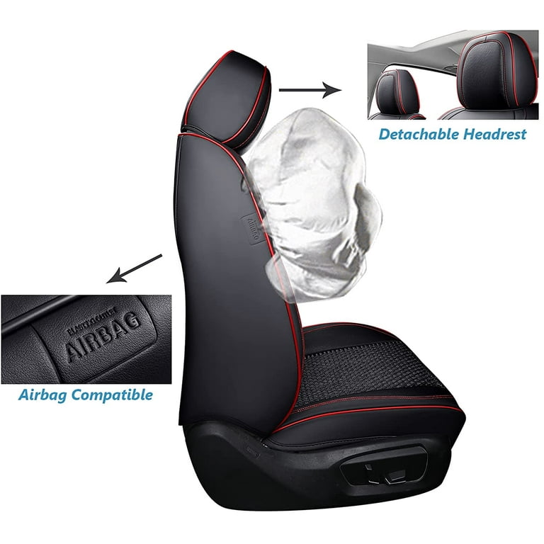 5 Car Seat Covers Full Set, Faux Leatherette Automotive Vehicle Cushion  Cover Front Rear Full Set Car Seat Covers Breathable Car Interior