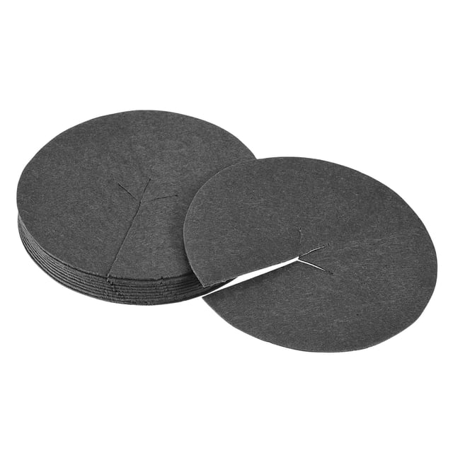 Unique Bargains 5.4' Round Nonwoven Tree Mulch Ring Mat Cover Plant Barrier, Black 12 Pack