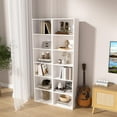 thumbnail image 3 of 6 Cube Open Shelf Bookcase, 62in Tall Dresser for Bedroom Storage Organizer Chest for Closet Bedside Nursery Laundry Living Room Entryway Hallway, 15.75*9.25*62.36 in Display Standing Shelf, 3 of 7
