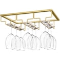 thumbnail image 1 of Wgthhk Wine Glass Rack, Wine Glass Hanger Rack Under Cabinet Stemware Wine Glass Holder Storage Hanger for Bar Kitchen Cabinet (3 Rows) - Gold, 1 of 5