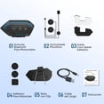 thumbnail image 3 of WEAGP Auricular Bluetooth para Motocicleta con Micr&oacute;fono, Auricular de Comunicaci&oacute;n para Motocicleta con Intercomunicador Bluetooth 5.0 IP67 Impermeable Puede Conectar Dos Dispos, 3 of 7