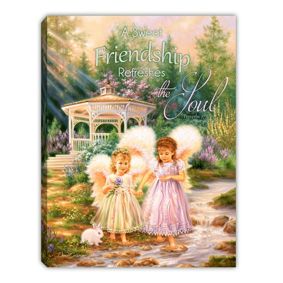 Crafted Creations LED Lighted "A Sweet Friendship Refreshes the Soul" Canvas Art - 6" x 8"