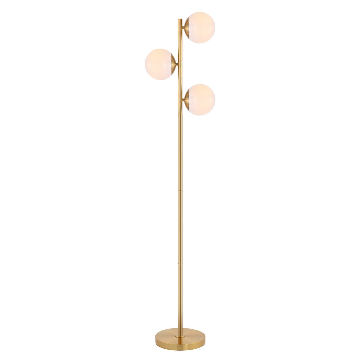 SAFAVIEH Devlyn 63 in. Mid-Century Floor Lamp, Brass Gold