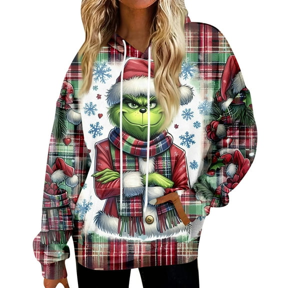 Womens Christmas Hoodie Funny Xmas Pullover Long Sleeve Christmas Sweatshirt Wine Small