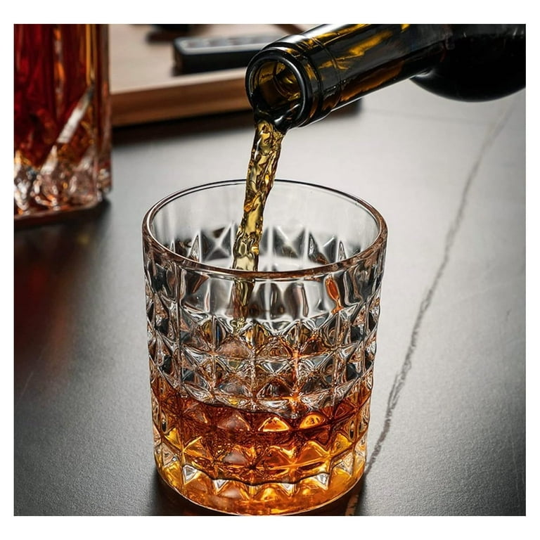 Czech Bohemian Crystal Glass Set of 6 Whiskey Glasses 8oz