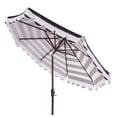 thumbnail image 7 of Safavieh Maui 9' Market Crank Striped Tilt Patio Umbrella, Black/White, 7 of 7