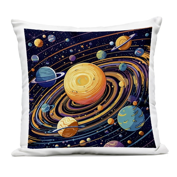 Stupell Industries Planet Illustration Spiral Outdoor Printed Pillow design by Creative Studio, 18 x 7 x 18