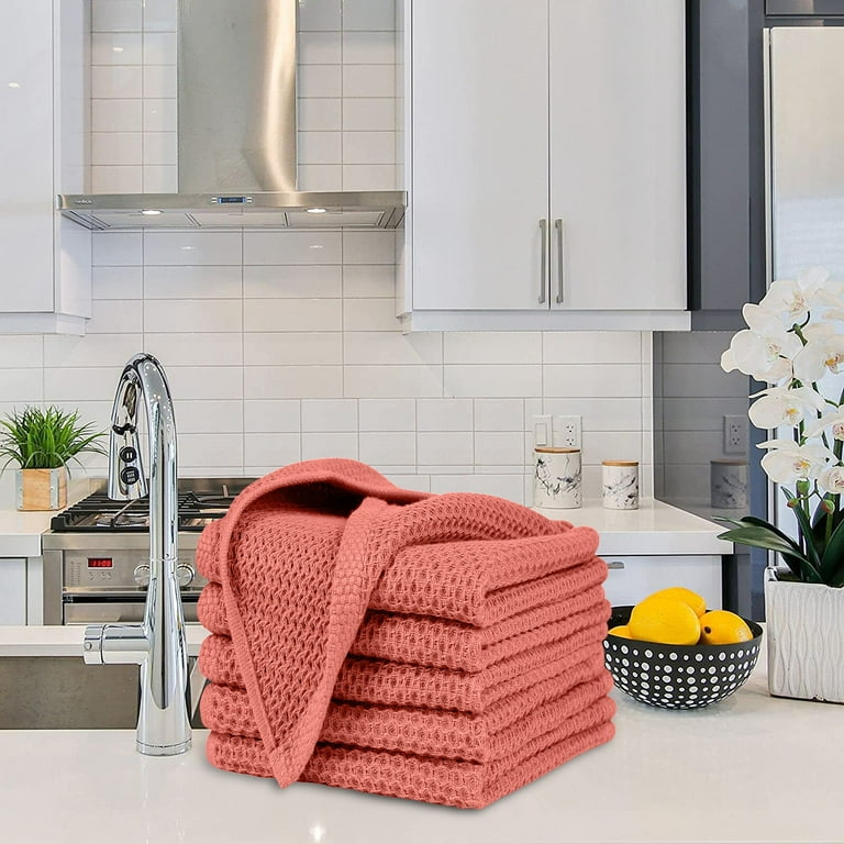 8 Pack] Premium Dish Towels for Kitchen, with Hanging Loop - Heavy Duty  Absorbent 100% Cotton 410 GSM Terry Kitchen Towels, 16x26 (Multi) 
