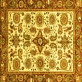 thumbnail image 1 of Ahgly Company Machine Washable Indoor Square Abstract Yellow Modern Area Rugs, 3' Square, 1 of 4