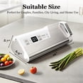 thumbnail image 2 of TINKLE WELL Powerful Vacuum Sealer, One-Hand Operation, Double Sealing Strips, Built-in Cutter, Timer Display, with 2 Bag Rolls & 5 Pre-cut Bags, White, 2 of 7