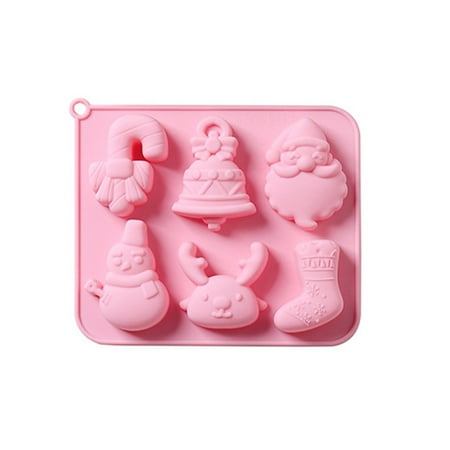 

PhoneSoap Christmas Chocolate Cake Molds Christmas Molds Silicone Non Stick Christmas Baking Molds For Chocolate Candy Pink