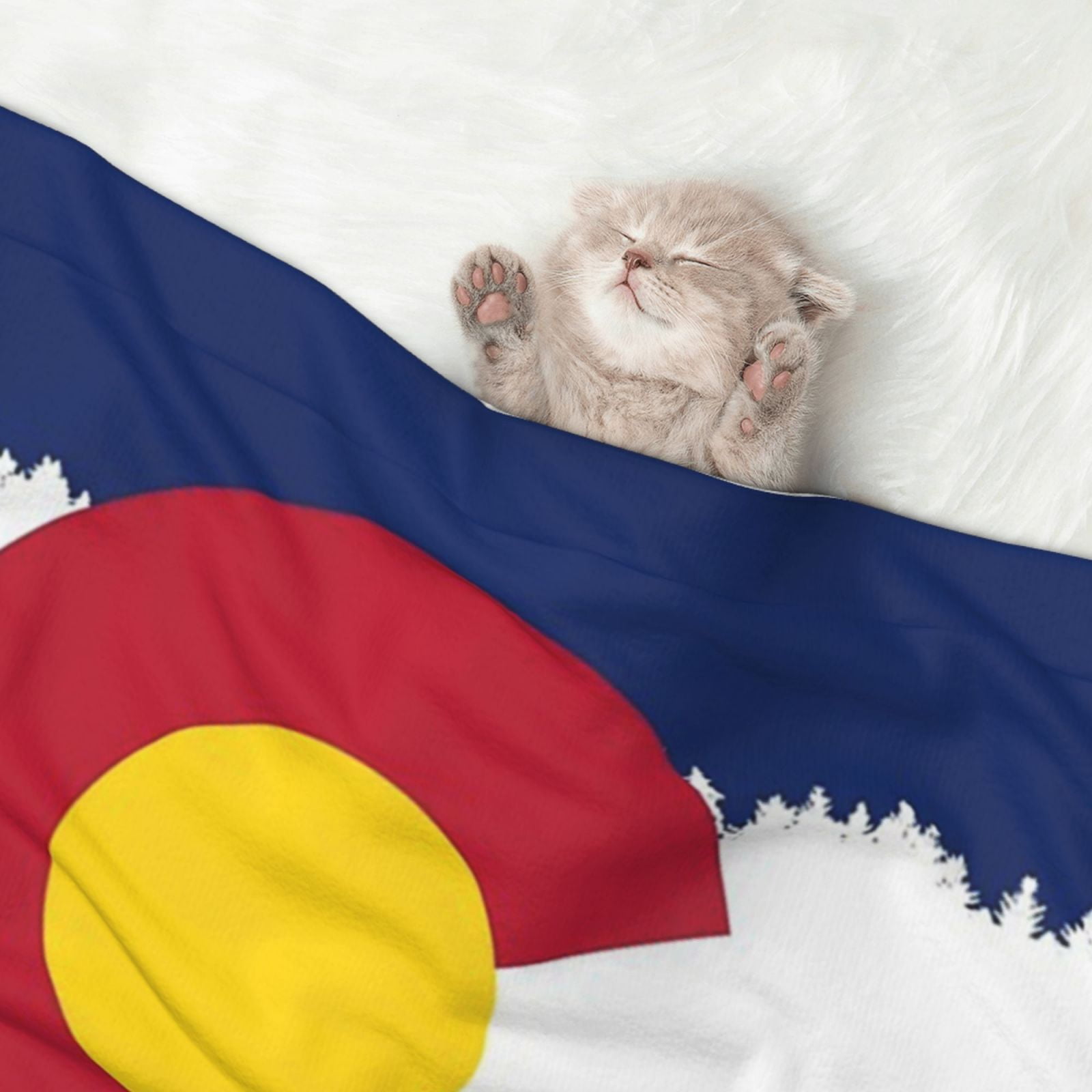 Flannel Throw Dog Blanket Colorado Flag Soft Warm Print Pet Blankets for Small Dog Cat Puppy