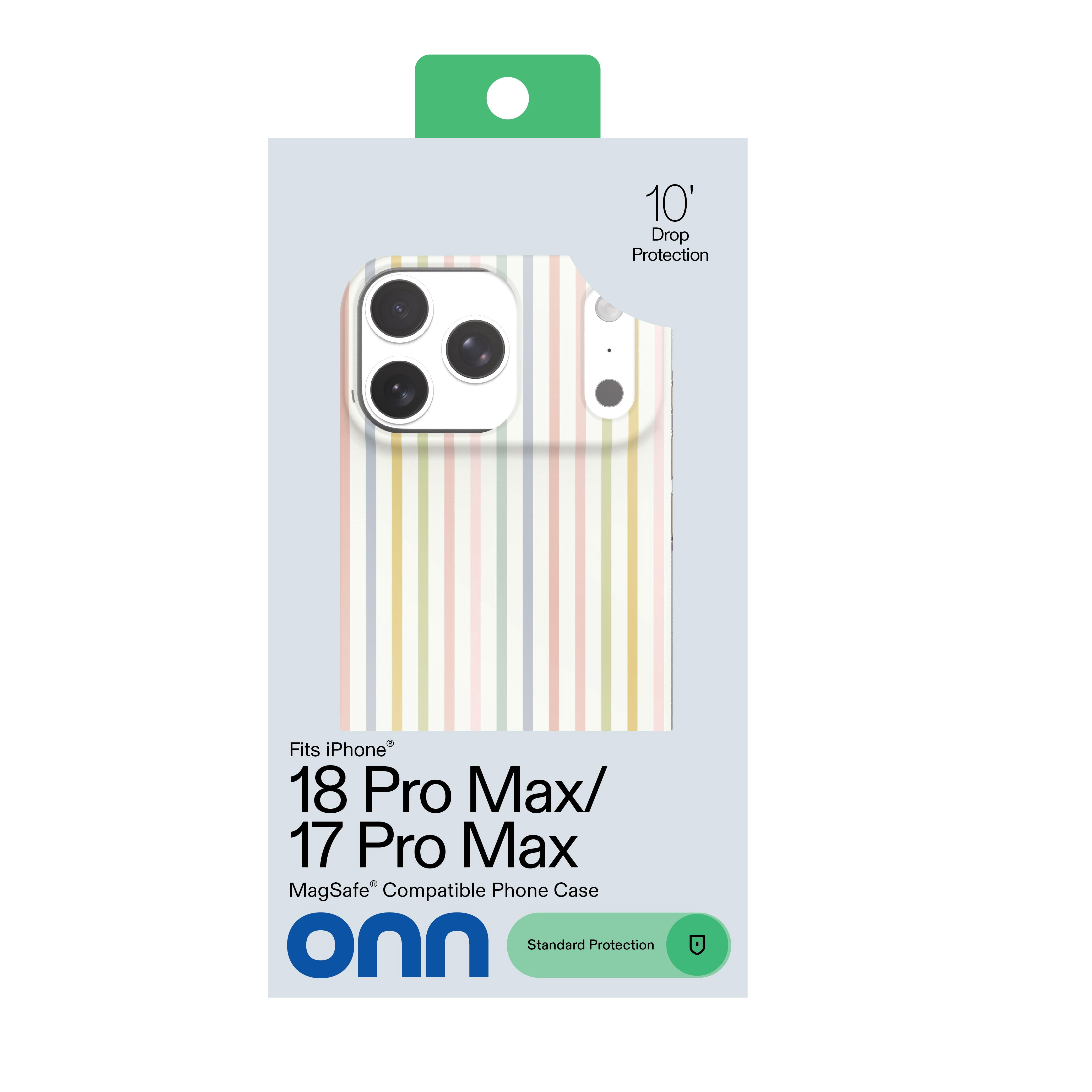 onn Phone Case for iPhone 18 Pro Max / 17 Pro Max, MagSafe Compatible - Multicolor Stripe