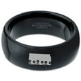 thumbnail image 2 of Tungsten Kansas Sunflower State Flowers Band Ring 8mm Men Women Comfort Fit Black Dome Polished, 2 of 4