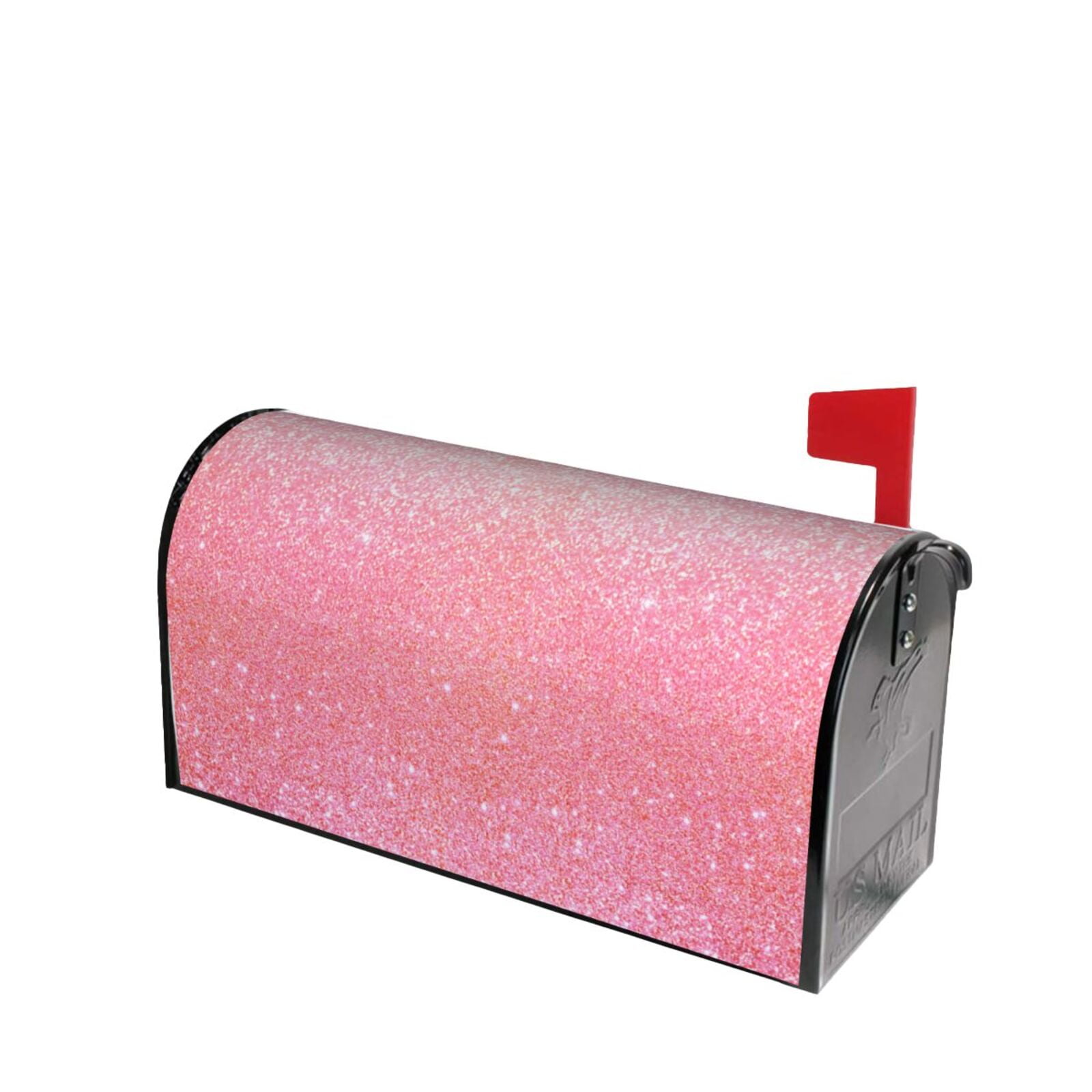 Picia Sparkly Pink Glitter Magnetic Mailbox Cover Standard Size-21x18 in