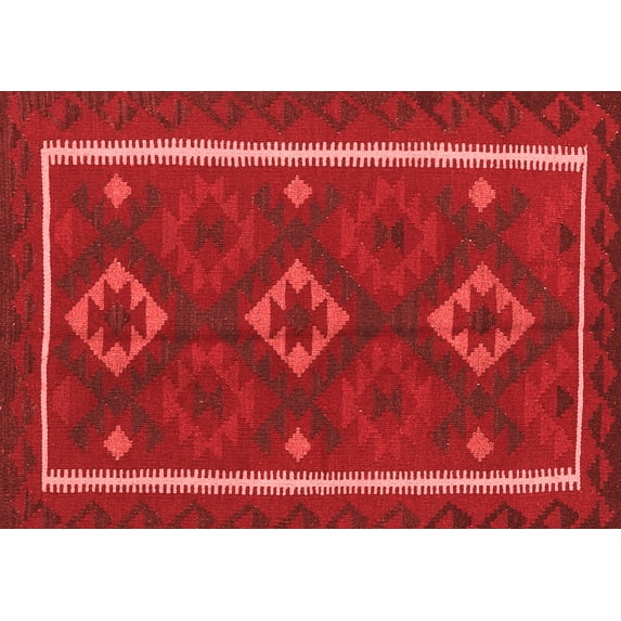 Ahgly Company Indoor Rectangle Oriental Red Traditional Area Rugs, 7' x 9'