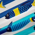 thumbnail image 5 of Manfei Artistic Fish Blackout Curtains, Sea Striped Window Curtains Pack of 2 (38x45 Each), Blue, 5 of 6
