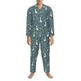thumbnail image 3 of Sikiie Goose with meadow flowers Print Mens Pajama Set, Soft Warm Long Sleeve Sleepwear, Cozy Button-Down Pjs for Men-Medium, 3 of 7