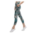 thumbnail image 3 of CALVIN KLEIN PERFORMANCE Womens Teal Stretch Pocketed Moisture Wicking 7/8 Length Flat Seems Printed Active Wear High Waist Leggings L, 3 of 3