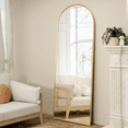 thumbnail image 3 of CONGUILIAO Full Length Mirror 64"x21" Arch Floor Mirror with Stand Arched Mirror Full Body Mirror Gold Standing Hanging or Leaning Against Wall for Bedroom Entry, 3 of 7