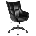 thumbnail image 1 of Barcelona Home and Office Upholstered High Back Chair in Black Leather, 1 of 4