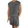 thumbnail image 2 of Mens Sets 2 Piece Outfits Shirt Fashion Summer Tracksuits Casual Set Sleeveless Tank and Shorts Set for Men, 2 of 7