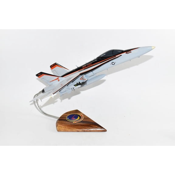 VFA-94 Mighty Shrikes F/A-18C Model, Navy, 1/37th (18") Scale, Mahogany