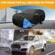 thumbnail image 2 of Cubierta impermeable para coche Unique Bargains, cubierta exterior completa 210D Oxford, negro y azul, con cremallera en la puerta, protección contra lluvia, sol y nieve para Chevrolet Tahoe., 2 of 5
