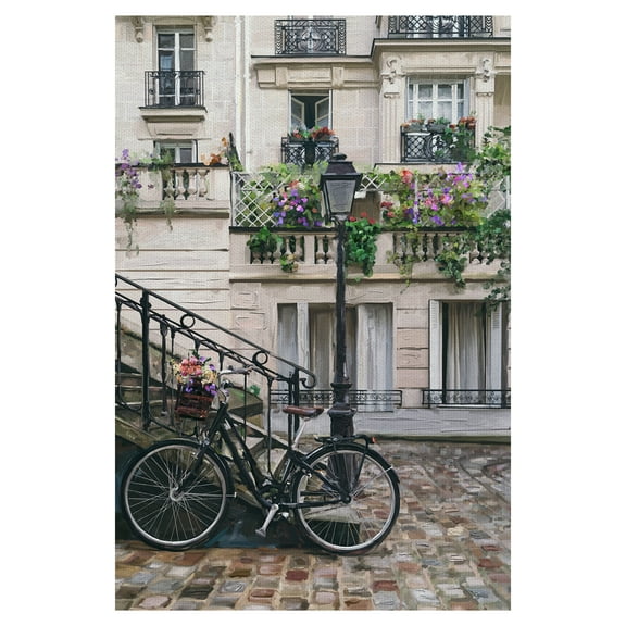 Fine Art Canvas Casa Mia Bicycle & Building by Studio Arts Canvas Art Print