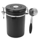 thumbnail image 2 of Recipiente hermético de acero inoxidable para almacenar granos de café, con cuchara de 30 ml y seguimiento de fecha, 1,8 l, color negro, 2 of 14