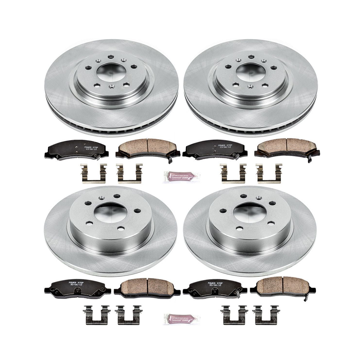 Power Stop Front and Rear Stock Replacement Brake Pad and Rotor Kit KOE4097