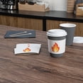 thumbnail image 6 of Restpresso White Paper Fire Emoji Coffee Cup Sleeve - Fits 12 / 16 / 20 oz Cups - 1000 count box, 6 of 10