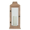 thumbnail image 4 of Better Homes & Gardens 23.7" Battery Operated Outdoor Natural Wood and Glass Lantern with Removable Candle, 4 of 9