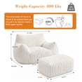thumbnail image 2 of LaoGeoRon Bean Bag Chair for Adults with Footrest,Memory Foam Filled Giant Bean Bag Sofa Ottoman with Armrests,Bean Bag Removable Washable Cover, 2 of 9