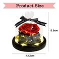 thumbnail image 2 of Eternal Flower rose decoration with lamp love glass cover rose dried flower holiday gift Birthday gift for family and friends-red, 2 of 5