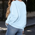 thumbnail image 7 of Relaxed Fit Sweatshirt for Women Crewneck Pullover Long Sleeve Textured Top with Pockets, 7 of 7