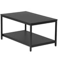 thumbnail image 2 of SuperDeal 2-Tier Compact Coffee Table Industrial Cocktail Desk W/ Storage Shelf for Small Apartment Living Room, Black, 2 of 9