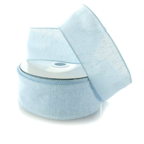 Ribbon Traditions 2.5" Wired Burlap Ribbon 305 Light Blue 10 Yards