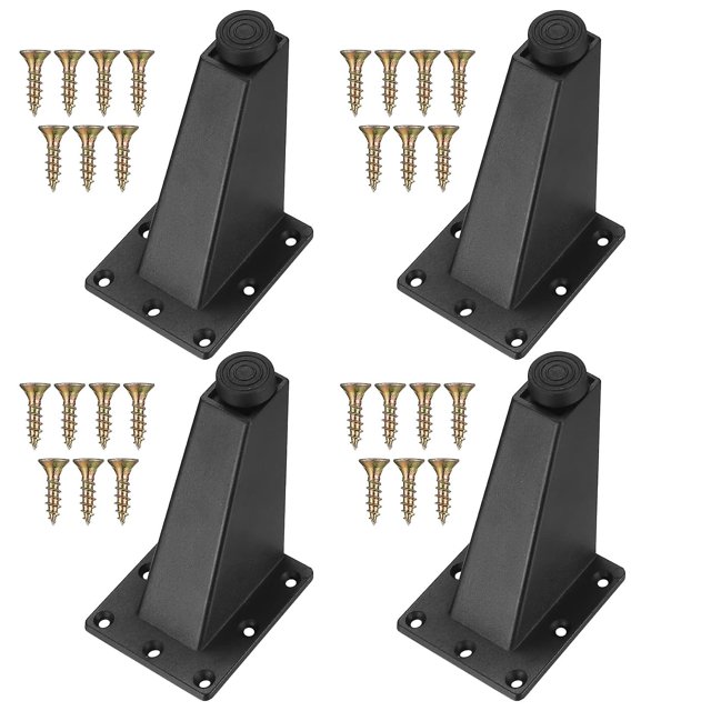 6 Pieces Adjustable Furniture Legs, Black Metal Table Legs For Table Cabinets Kitchen Sofa Desk, 92mm