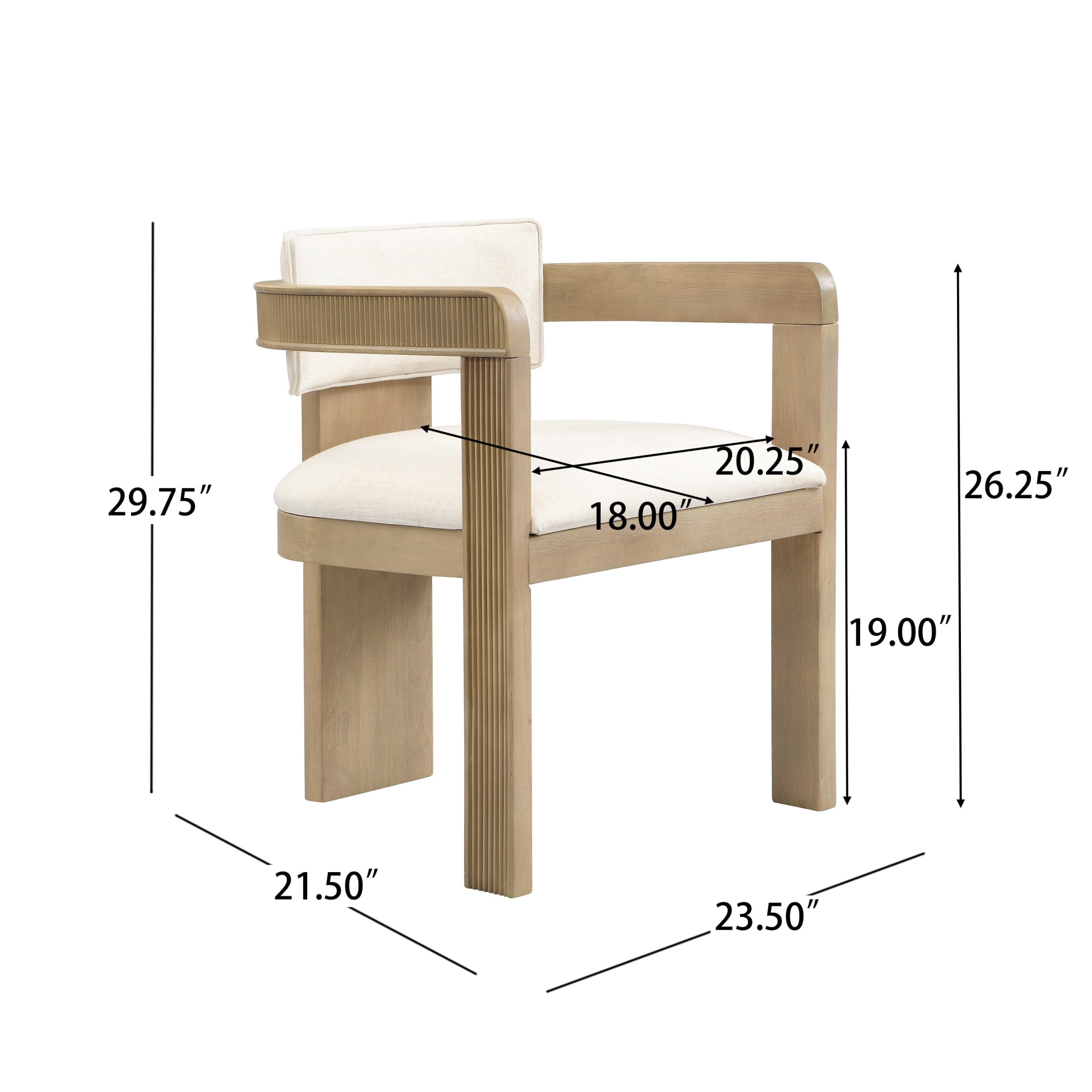 Christopher Knight Home Modern Upholstered Dining Chairs with Curved U-Back, Light Ash+Beige, Set of 4