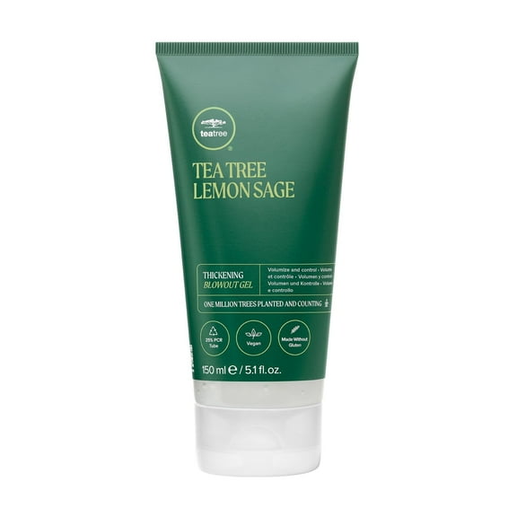 Tea Tree Lemon Sage Thickening Blowout Gel, Volumizing Hair Gel, For Fine Hair, 5.1 oz.