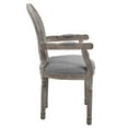 thumbnail image 4 of Industrial Country Cottage Farm Beach House Dining Kitchen Room Side Chair, Set of Two, Fabric Wood, Light Grey Gray, 4 of 6
