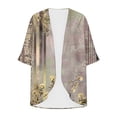 thumbnail image 4 of Yievot Cardigans for Women Floral Print Open Front 3/4 Sleeve Cardigan Lightweight Breathable Vacation Tops, 4 of 5