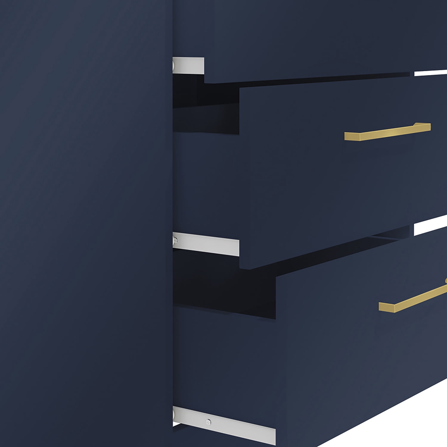 Kappesberg Jolyne 3-Drawer Vertical Dresser, Blue with Gold Handles – Modern Bedroom Storage for Adults and Teens